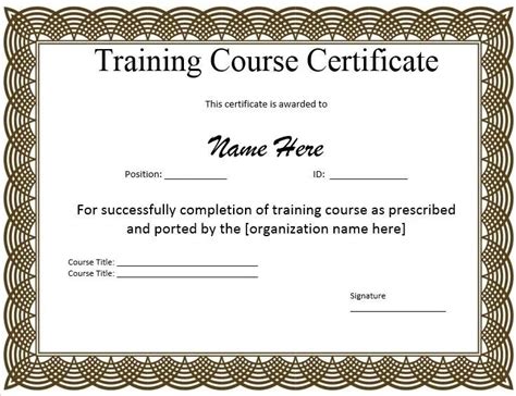 Pin By Marrysupernatural On Wordpdf Documents Training Certificate