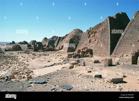 Pyramids Meroe Sudan Africa Stock Photo Alamy