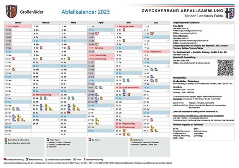 Abfallkalender 2023 Gemeinde Großenlüder