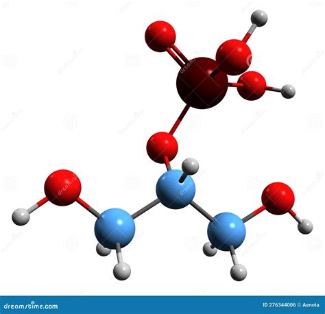 3d Image Of Glycerol 2 Phosphate Skeletal Formula Stock Illustration
