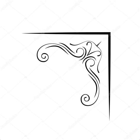 Ornamental swirly Corner. Page decoration. Filigree corner. Design ...
