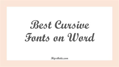 What Is The Best Cursive Font In Microsoft Word Letsdiskuss