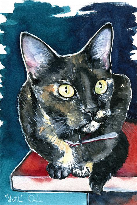 Duquesa Tortie Cat Painting Painting By Dora Hathazi Mendes Pixels