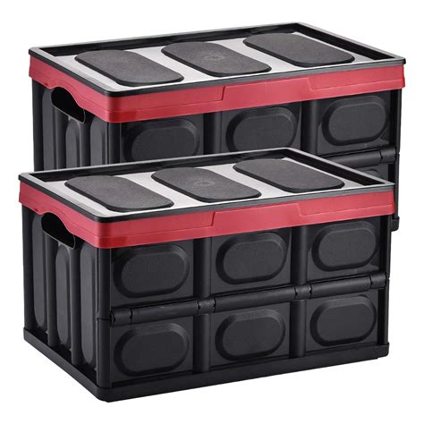 Buy Yorbay Pack Collapsible Storage Box Litre Crate With Lid And