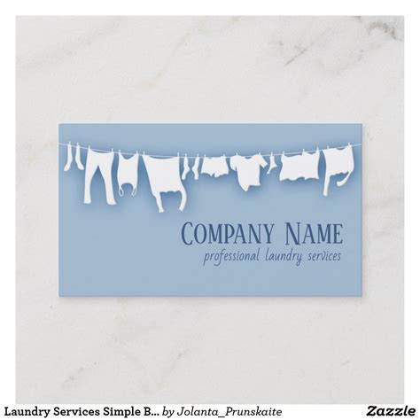 Laundry Services Simple Blue Business Card In 2021 Blue