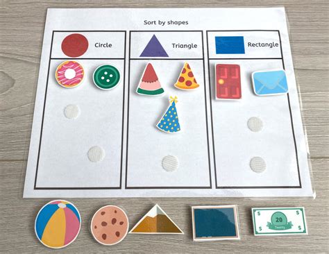 Sort By Shapes Worksheet Busy Book Pages Preschool Busy Etsy