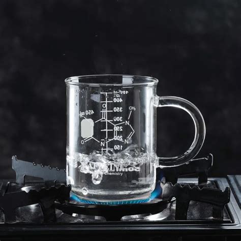 Caffeine Beaker Mug Graduated Beaker Mug With Handle Borosilicate Glass Multi Function Food