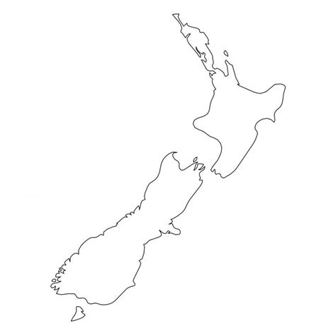 Mapa En Blanco De Nueva Zelanda Mapa De Contorno Y Mapa Vectorial De