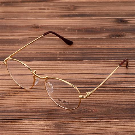 wholesale copper glasses frame women men retro round metal eyeglasses frame clear lens bronze