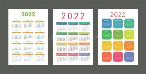 Pocket Calendar 2020 2021 2022 Years Vertical Vector Calender Design