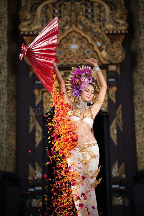 An Elegant Lanna Woman Chiangmai North Thailand Stock Image Image Of