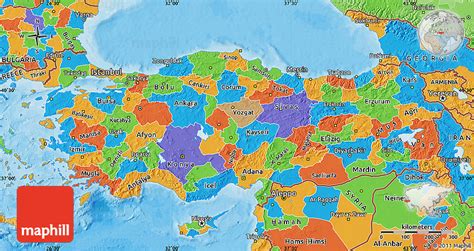 In High Resolution Detailed Politica And Administrative Map Of Turkey