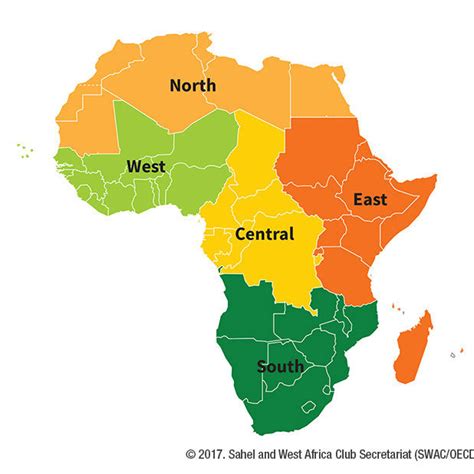 African Countries Grouped Into Regions 8 Download Scientific Diagram