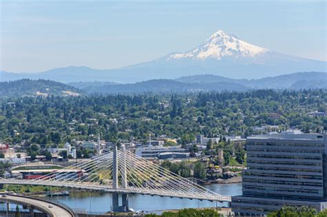 Mt hood view from portland. View Of Mount Hood In Portland Oregon Usa Stock Photo ...