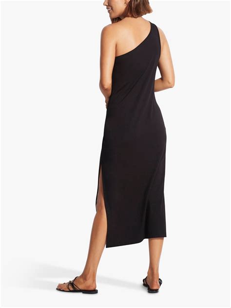 Seafolly One Shoulder Jersey Beach Dress Black