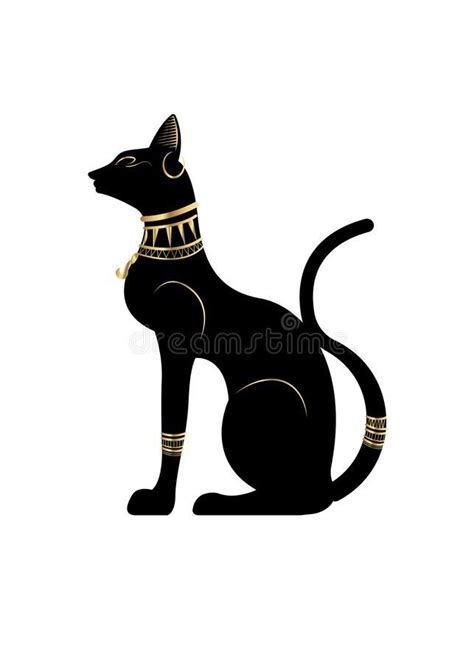 Black Egyptian Cat Bastet Ancient Egypt Goddess Statue Profile With