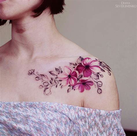 flower pink shoulder tattoo tattoo for woman neue tattoos body art tattoos sleeve tattoos
