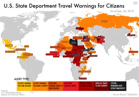 u s government to american people stay away from these countries