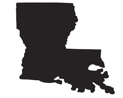 Louisiana State Silhouette Shape Map Us Us United America Etsy Uk