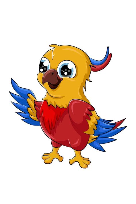 A Little Cute Baby Parrot Bird Design Animal Cartoon Vector