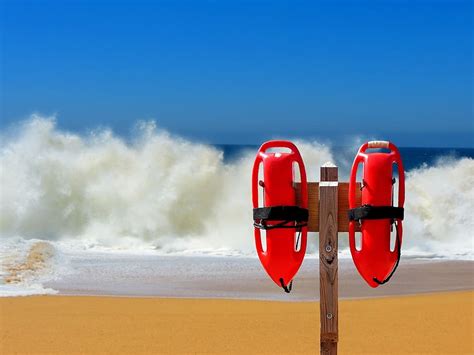 Hd Wallpaper Float Lifeguard On Duty Beach Guard Rescuer Swim