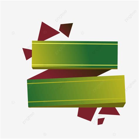 Green Rectangle Ribbon Banner Geomatric Rectangle Ribbon Png