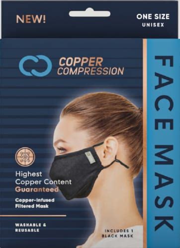 Copper Compression Copper Infused Face Mask Black 1 Ct Kroger