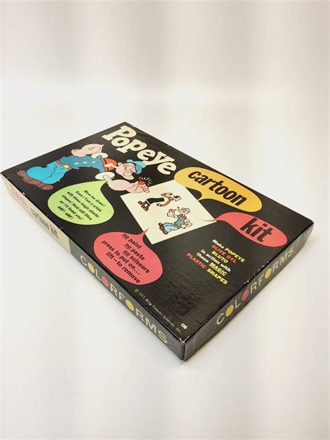 Vintage 1957 Colorforms Popeye Cartoon Kit 100 Complete Excellent