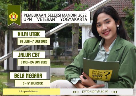 Upn Veteran Yogyakarta Menetapkan Jadwal Pendaftaran Seleksi Lainnya