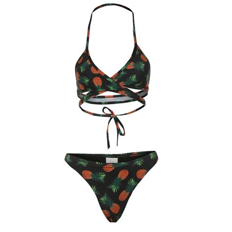 Klv Sexy Swimmer Womens Swimming Suit Swimsuit Pineapple Bikini Sets
