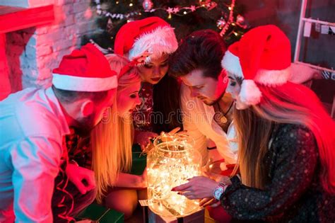 Party And Celebration Winter Holiday And Xmas Garland On Jar As