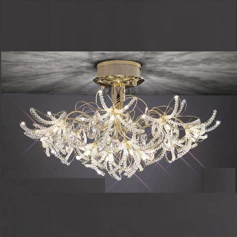 The main types of ceiling lights are: Diyas UK Kenzo IL-IL30890 Gold Crystal Twenty Four Light ...