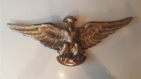 vintage american eagle ceramic wall hanging gold eagle bald eagle perched eagle eagle wing