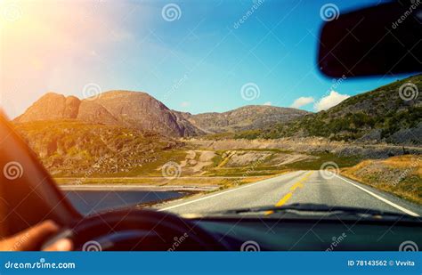 Driving A Car On Mountain Road Stock Photo Image Of Park Nordic