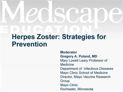 Herpes Zoster Strategies For Prevention Transcript