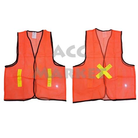 Jual Baju Rompi Jala X Safety Orange Vest Jaring Proyek Kerja Lapangan