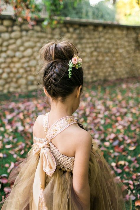 Forest Inspired Indoor Wedding Flower Girl Hairstyles