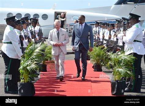 The Prince Of Wales Arriving On The Island Of Dominica Met By Dominica S Prime Minister