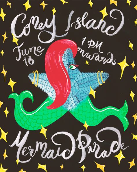 Coney Island Mermaid Parade Posters By Noora Manchanda Sva Design