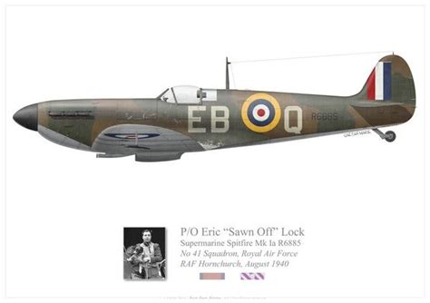 Raf Spitfire Mk Ia R6885 No 41 Squadron Erick Lock 1940 Wwii