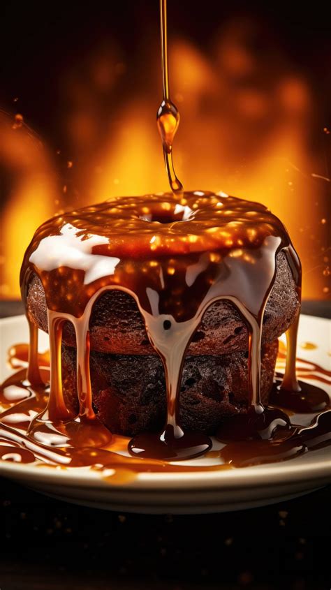 Molten Chocolate Oozing From A Dessert A Moment Of Sweet Revelation