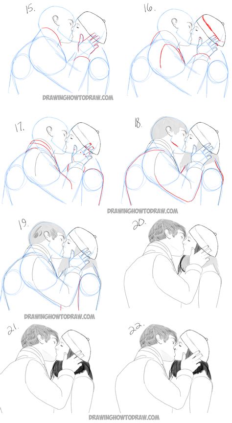 480x360 how to draw people kissing pose. How to Draw Romantic Kisses Between Two Lovers - Step by Step Drawing Tutorial - How to Draw ...