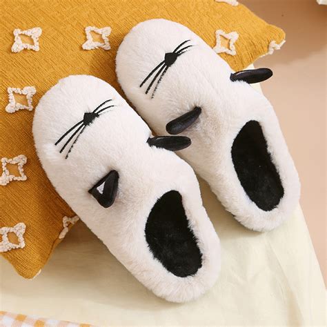 Adult Cat Slippers Etsy