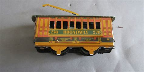 Kjøp Vintage Wind Up Tin Toy Clockwork Spring Trolley Bus Toy Cable Car