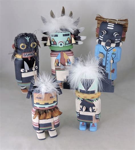 new group of traditional hopi kachinas by fred ross of first mesa native american kachina