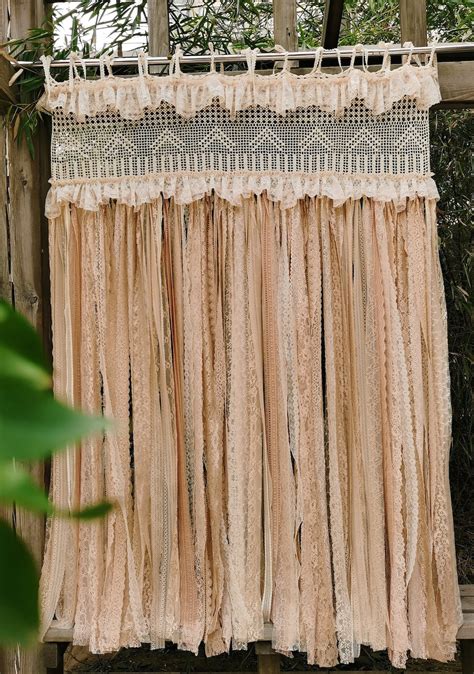 Boho Curtain Shabby Chic Window Treatments Rustic Country Etsy