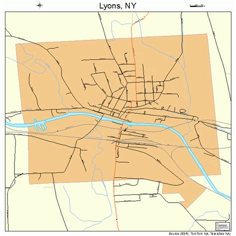 Lyons New York Street Map 3643962