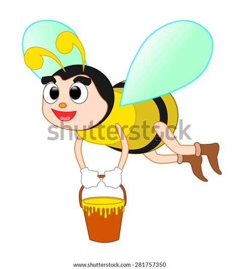 Bee Collecting Honey Stock Illustration
