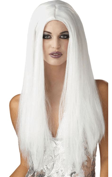 Womens Long White Halloween Wig Uk