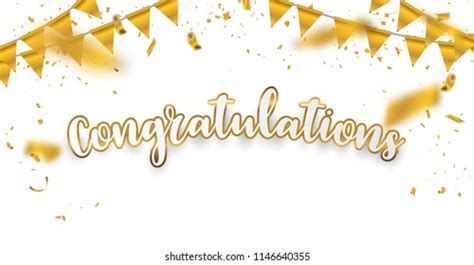 Congratulations Gold Celebration Background Confetti Stock Vector